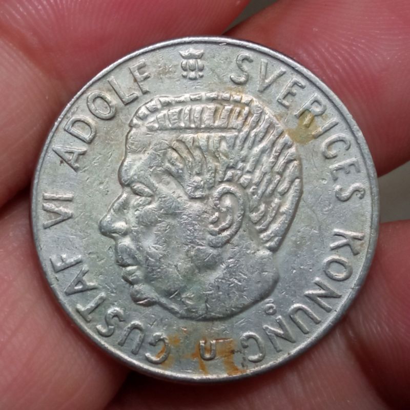 Koleksi Koin Asing Swedia 1 Krona tahun 1968-1973 Gustaf Adolf VI