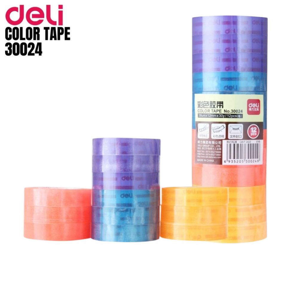 

ISOLASI / CELLOTAPE / COLOR TAPE WARNA DELI 30024