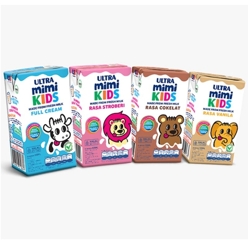 

UHT ULTRA MIMI KIDS 125ML BISA MIX STROBERI/VANILA/COKELAT/FULLCREAM