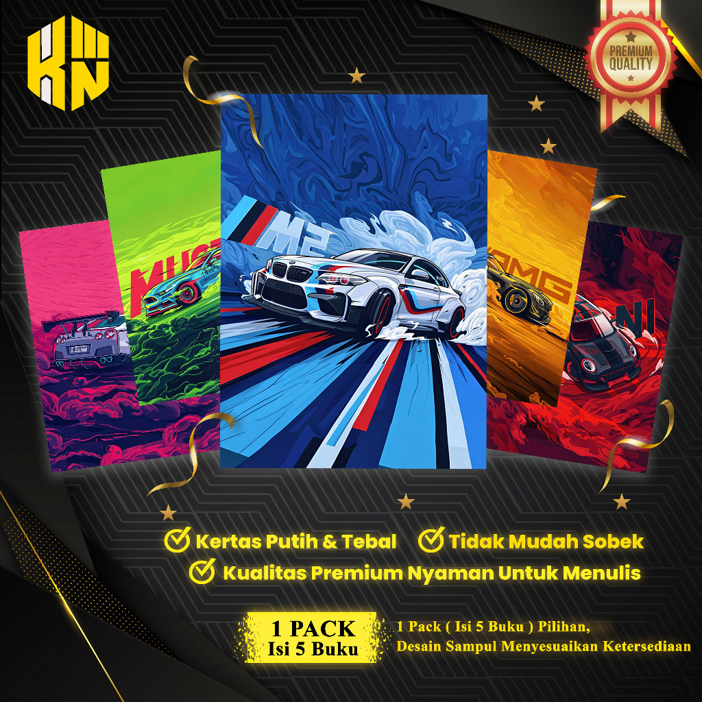 

KEN.IND - Buku Tulis Sekolah Custom Tema JDM Bergaris 38 Lembar 1 Pak Isi 5 Buku/ Buku Tulis Anime/ Buku Aesthetic/ Buku Catatan