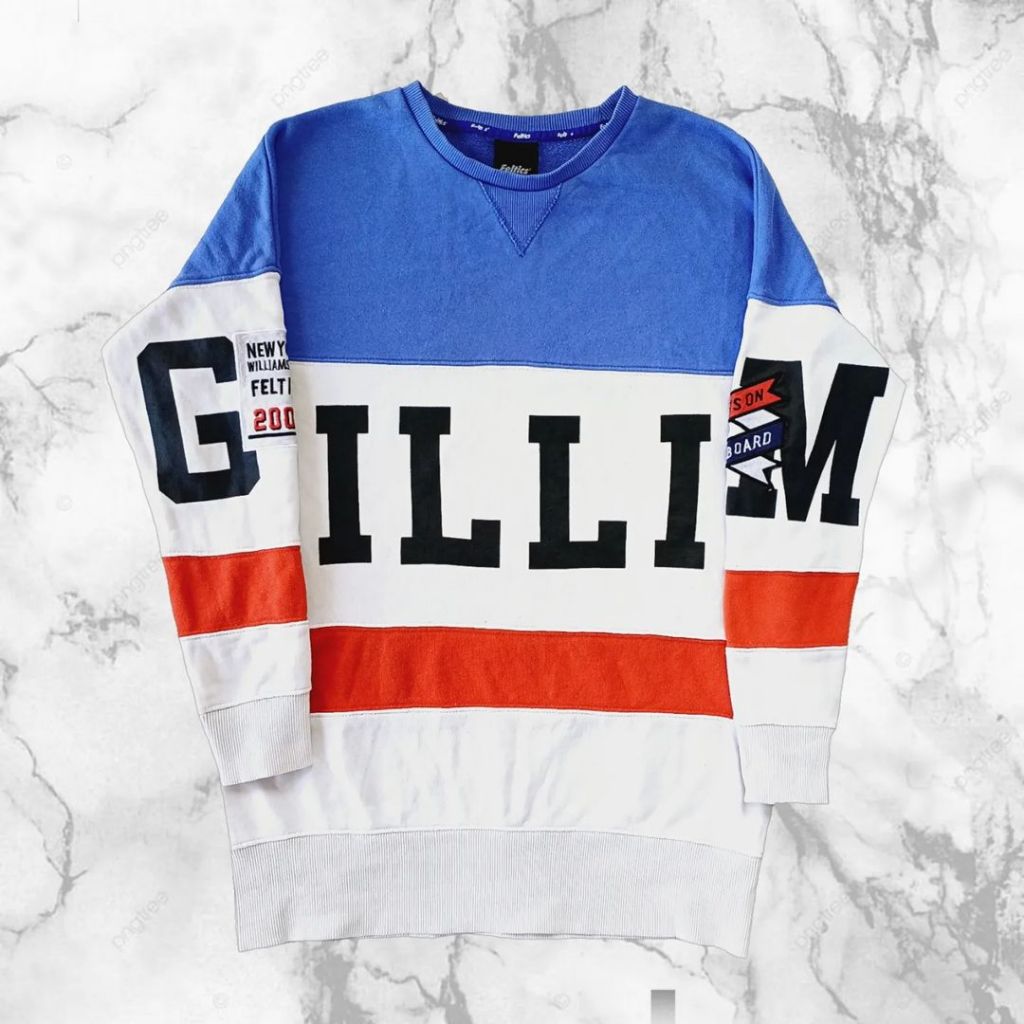 CREWNECK FELTICS 3TONES, SIZE XL (SECOND BRANDED), PEKAT, CN0164