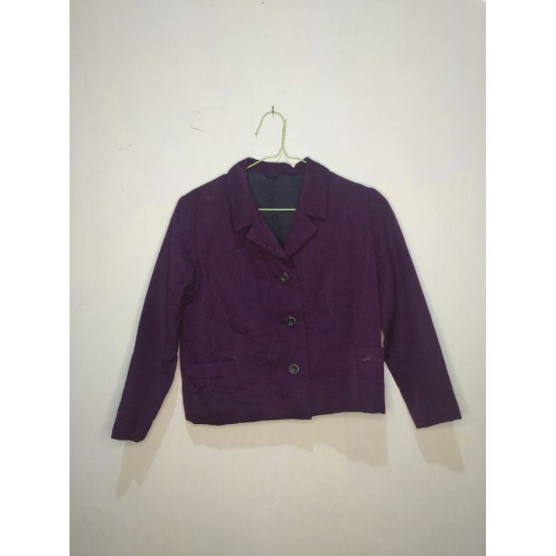 BLAZER SEMI CROP BURGUNDY #PRELOVED#BLAZER#CROP