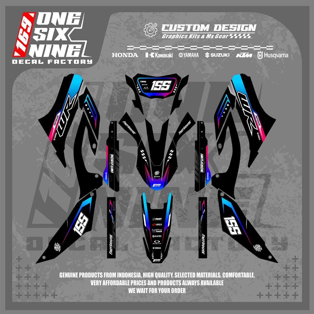 Decal Yamaha Wr 155 Full Body Custom Design - Decal Custom Yamaha Wr 155