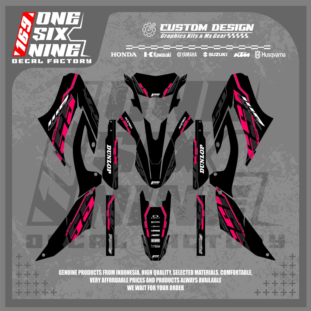 Decal Yamaha Wr 155 Hitam Pink - Decal Wr 155 Full Body Custom Design