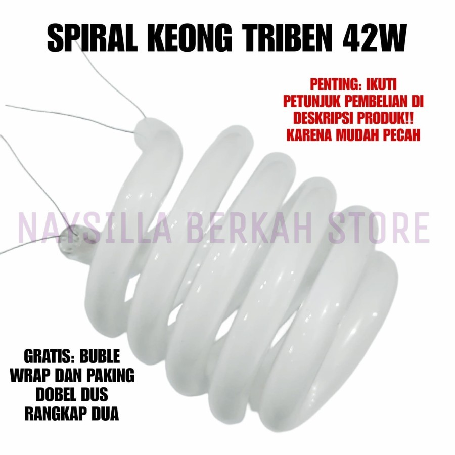 KACA LAMPU SPIRAL KEONG TRIBEN 42W 5T (GRATIS BUBLE WARP DAN DOBEL DUS)