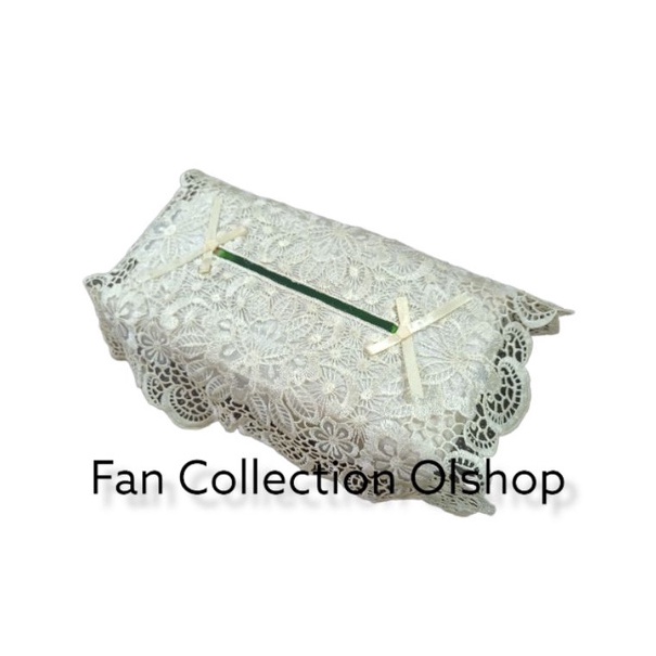 Harga Bersahabat Tempat Tisu Bordir Sarung Tisu Bordir Cover Tisu Bordir Polos Broken White