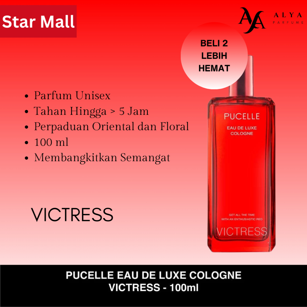 New Parfum Pucelle Eau De Luxe Cologne Victress 100ml Wanita & Pria Meningkatkan Kepercayaan Diri
