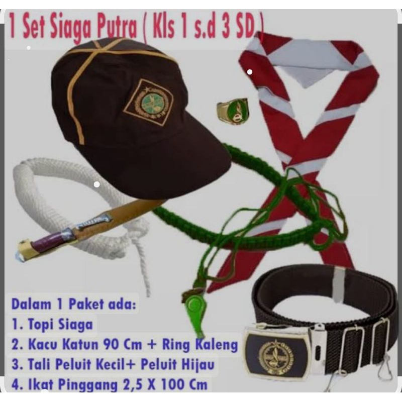 

setelan siaga/set siaga putra/set siaga putri/perlengkapan siaga pramuka