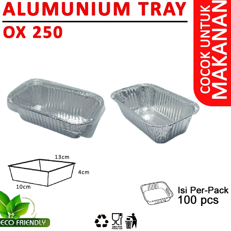 Best Seller Alumunium foil tray OX 25 tanpa tutup  dengan tutup  OX25 lasagna macaroni schotel paste