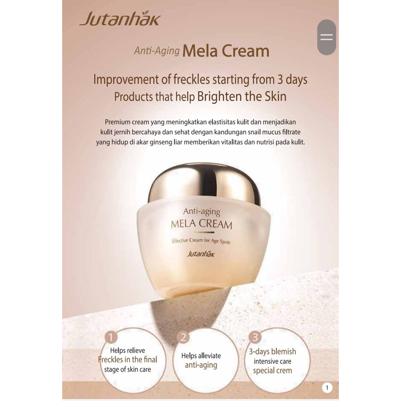 Jutanhak - Mela Cream (anti aging) 50ml