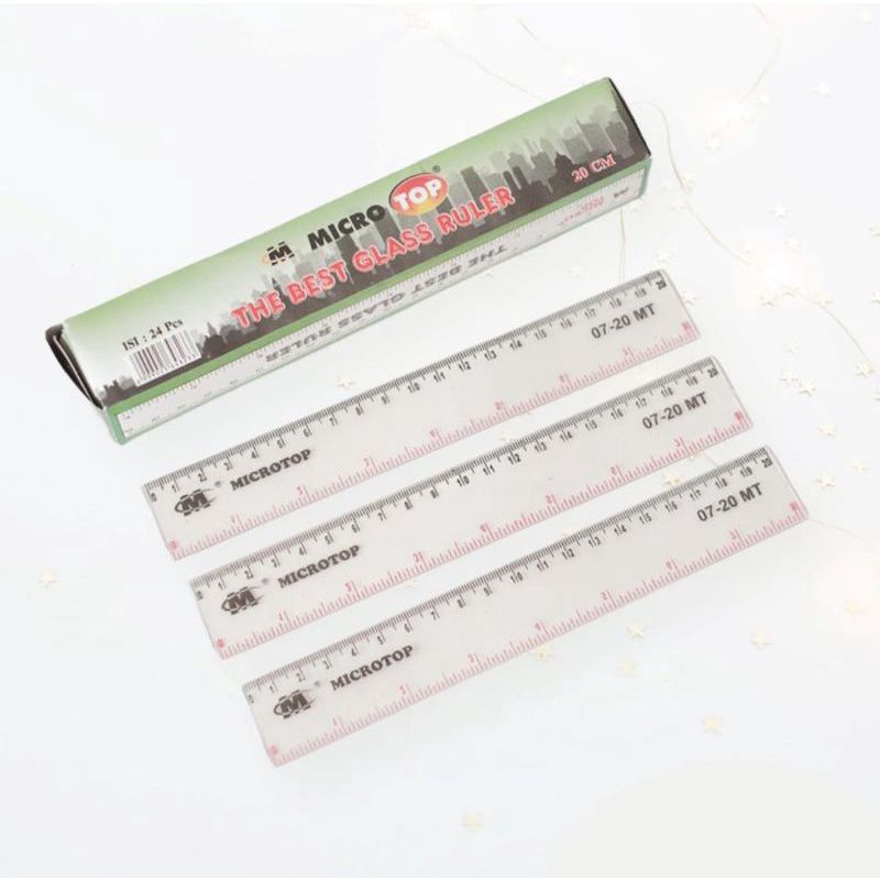 

Penggaris Plastik Bening Transparan 20 cm Microtop