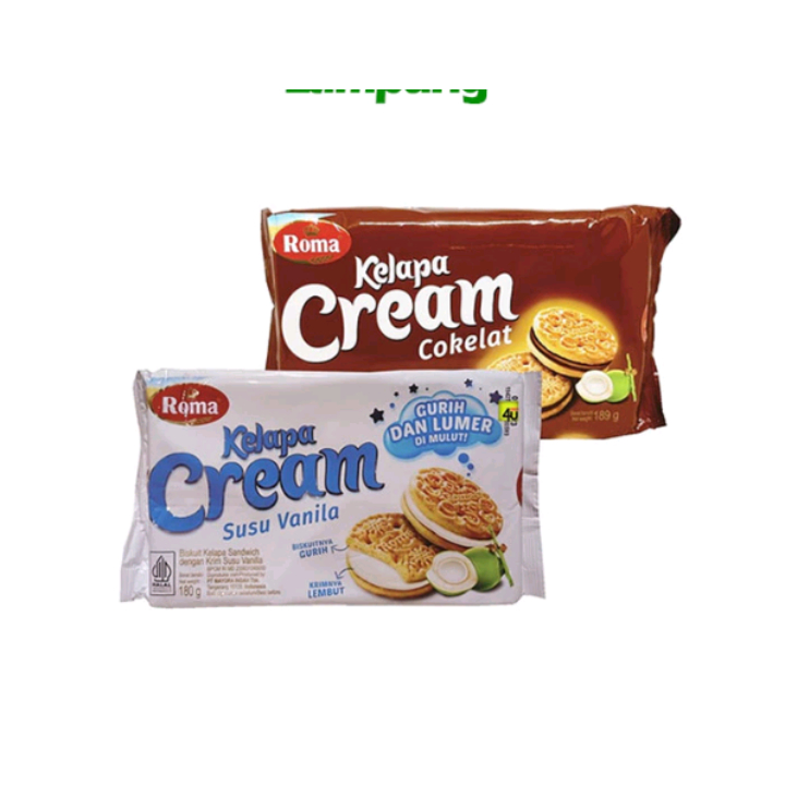 

roma biskuit kelapa cream cokelat susu vanila 180gr