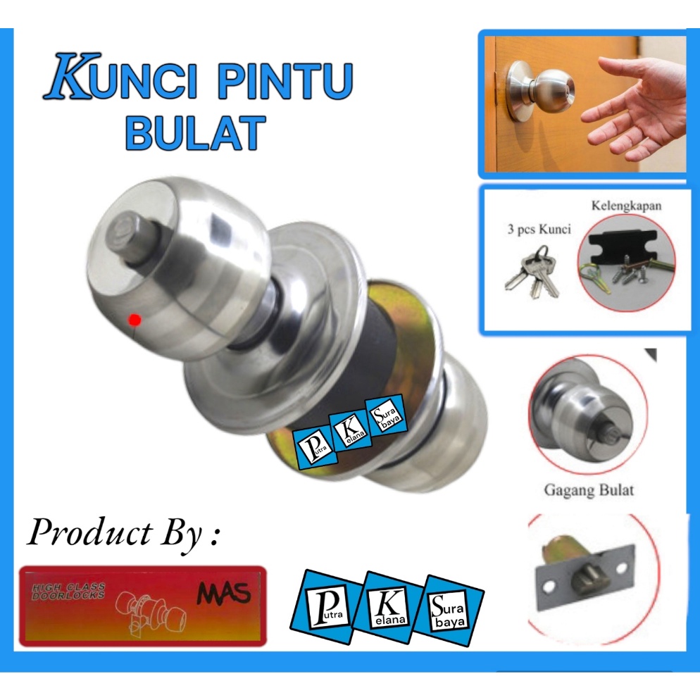 Special Pr Kunci Bulat Mas  Kunci Pintu Bulat Kamar Mandi  Slot Pintu Bulat WC