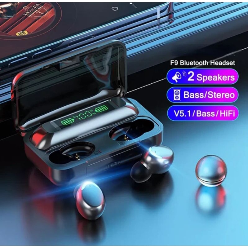 PCTshopp - TWS F9,M90 PRO,X15 PRO,M28 2in1 with power Bank 3500mAh Headset Earphone Bluetooth Versio