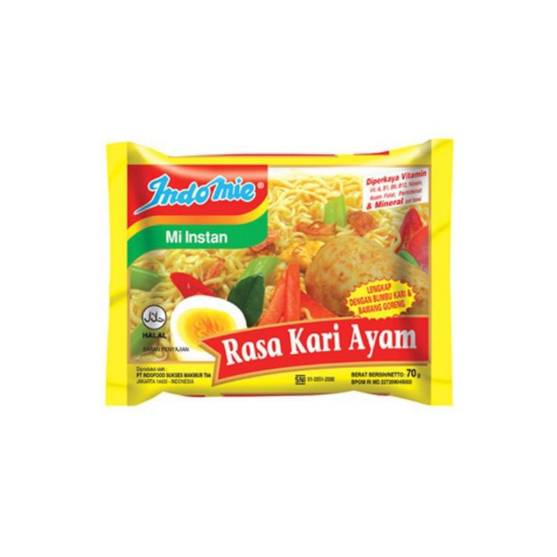 

Indomie Mie Instan Rasa Kari Ayam 5pcsx72gr