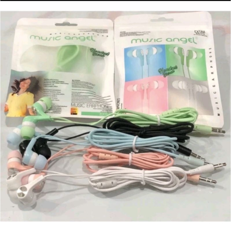 HEADSET MUSIC ANGEL MACARON HP MUSIK SUPER BASS SOUND MP3 HANDSFREE ORIGINAL