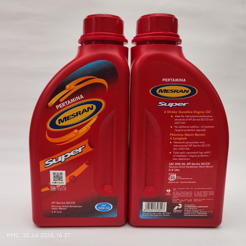 OLI PERTAMINA MESRAN SUPER 800 ML 20W 50  1 DUS ISI 24