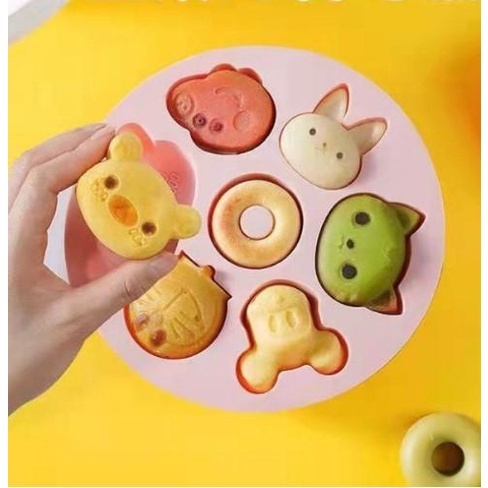 Cetakan silikon bolu kukus sosis jelly kartun lucu, Cetakan bento bayi anak kue lucu berbagai macam 
