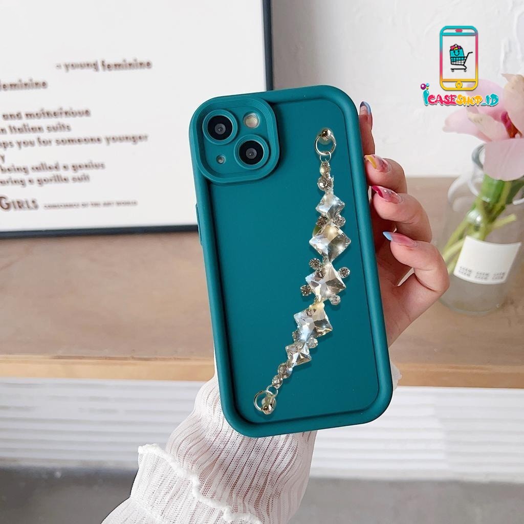 GC97 SOFTCASE UNTUK IPHONE X XR XS MAX 7 7+ 8 8+ 11 12 PRO MAX GELANG RANTAI KRISTAL DIAMOND IC4202