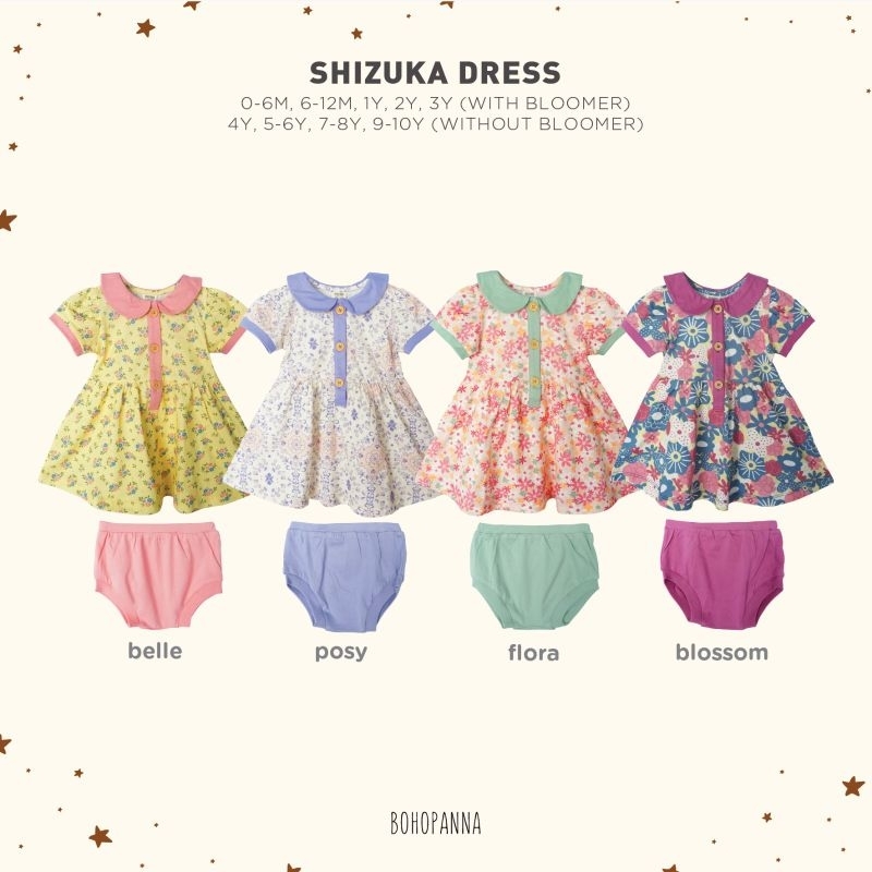Bohopanna Shizuka Dress Seri Flora - Dress Gaun Bayai & Anak Perempuan