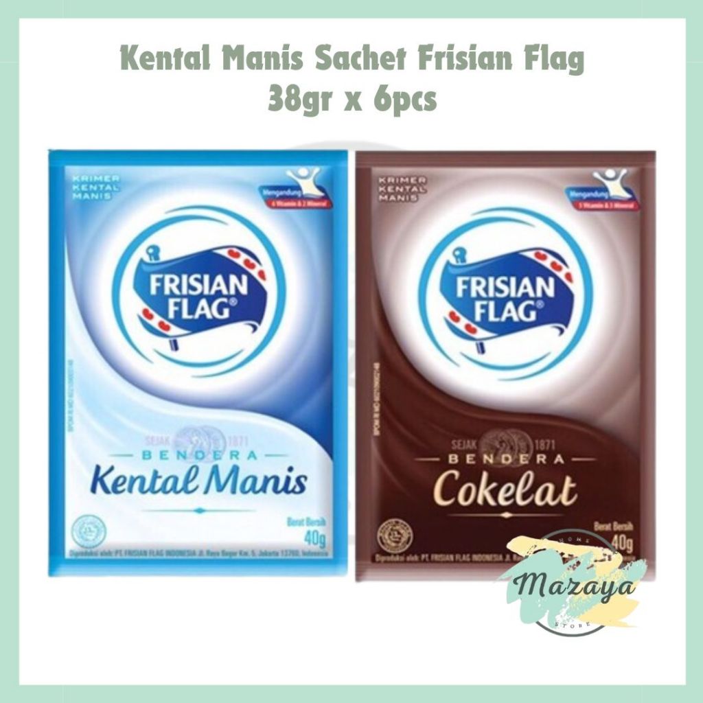

SUSU FRISIAN FLAG PUTIH | COKELAT SACHET 38 GR 1 RENCENG ISI 6 BUNGKUS