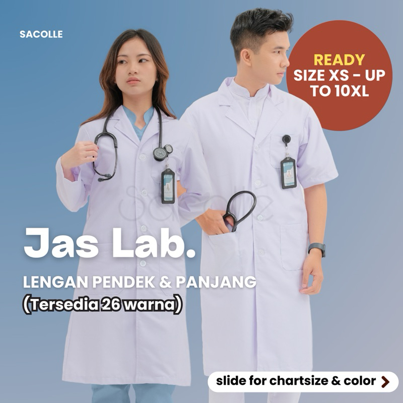 JAS LABORATORIUM SMALL - BIG SIZE JUMBO/Jas Lab Premium Lengan Panjang & Pendek Murah