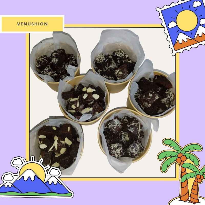 

RB Brownies Bites Cup in jar 16oz 12oz 8oz Hampers Lebaran Natal Tahun Baru