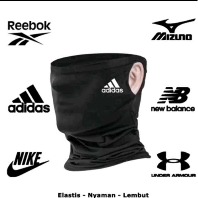 Masker Buff Pria Hitam Polos Masker Buff Motor Pelindung Muka Bandana Buff Olahraga