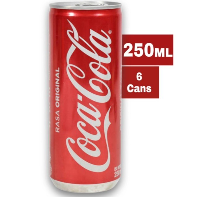 

Coca Cola Original Minuman Soda Soft Drink 250mL x 6 Cans