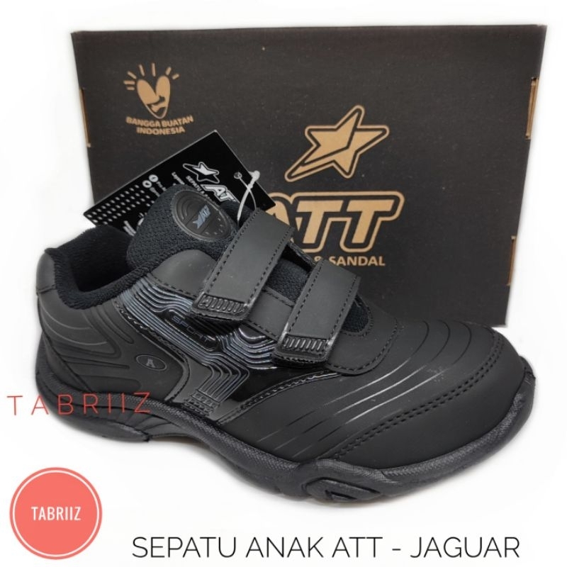 PALING DICARI Sepatu Anak Sekolah SD TK ATT PRO ATT JAGUAR ORIGINAL Sepatu Anak cowok cewek Hitam