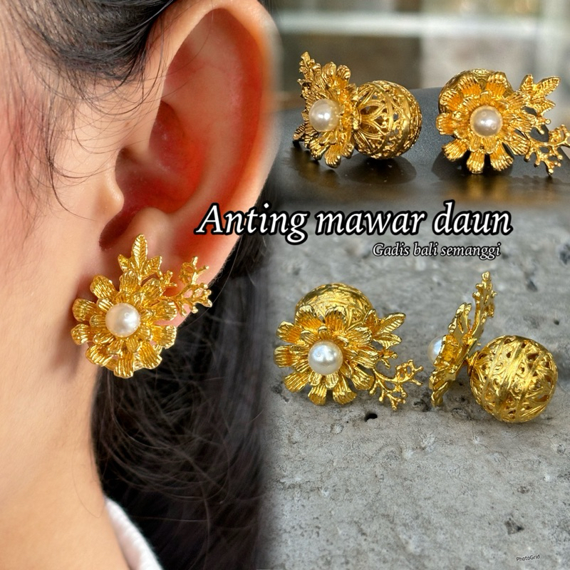 anting mawar daun/ subeng/ giwang