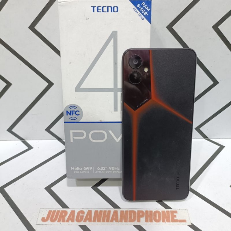 TECNO POVA 4 NFC 8/128GB HP SECOND BEKAS FULLSET