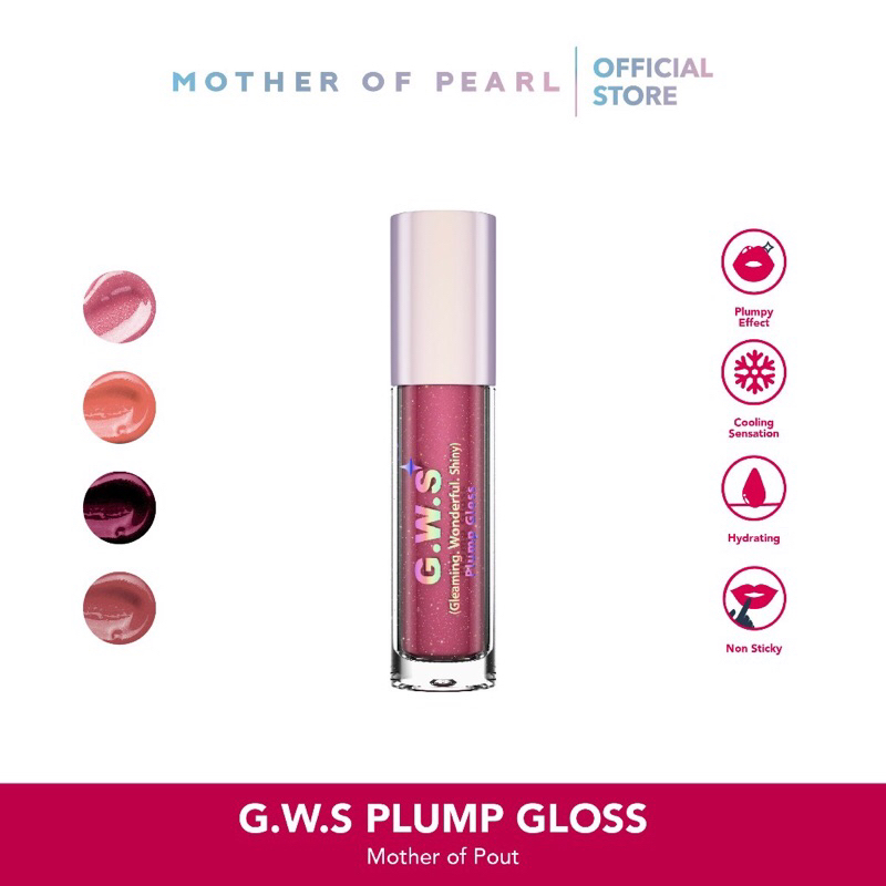 MOP - Mother of pearl  G.W.S ( gleaming, wonderful, shiny) plum lip gloss berryphoria  4ml
