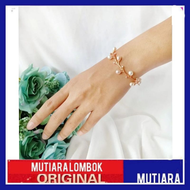 perhiasan gelang mutiara lombok asli gelang mutiara wanita gelang mutiara air tawar gelang  model ke