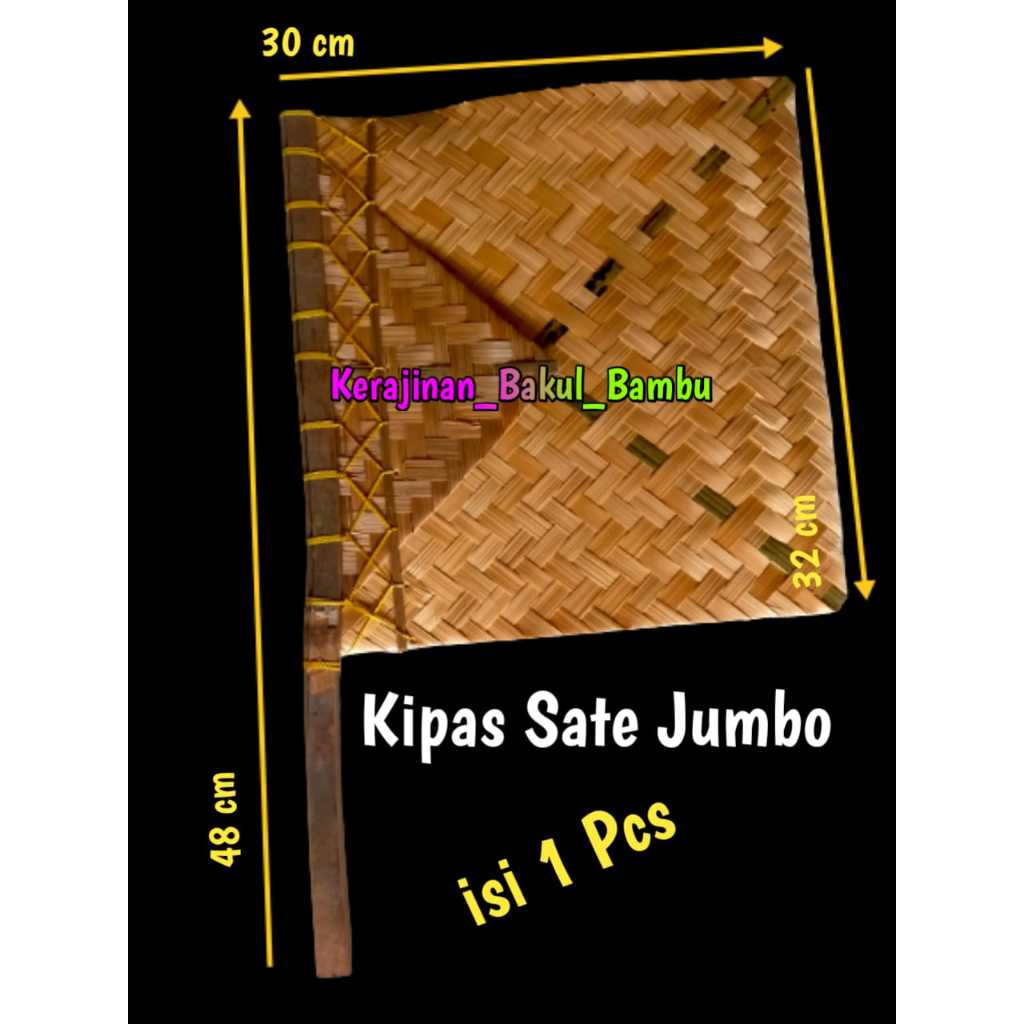 Kipas sate ukuran Jumbo 1 biji harga murah grosir kipas anyaman bambu kipas atau hihid sate ilir