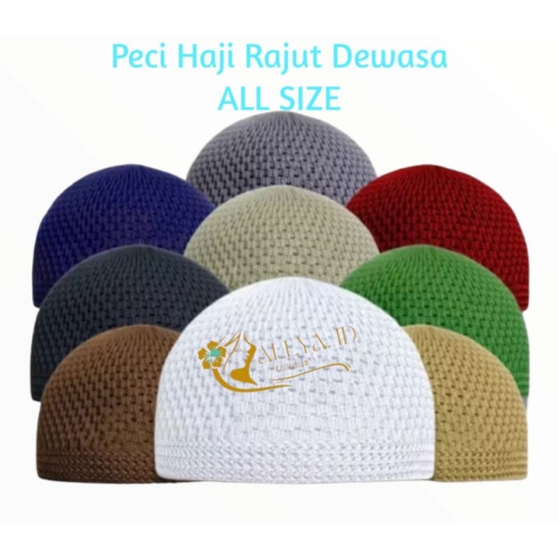 Peci / Kopiah Haji / Peci Rajut / Peci Dewass / Peci Haji / Souvenir / Oleh-Oleh Haji / Peci Rajut
