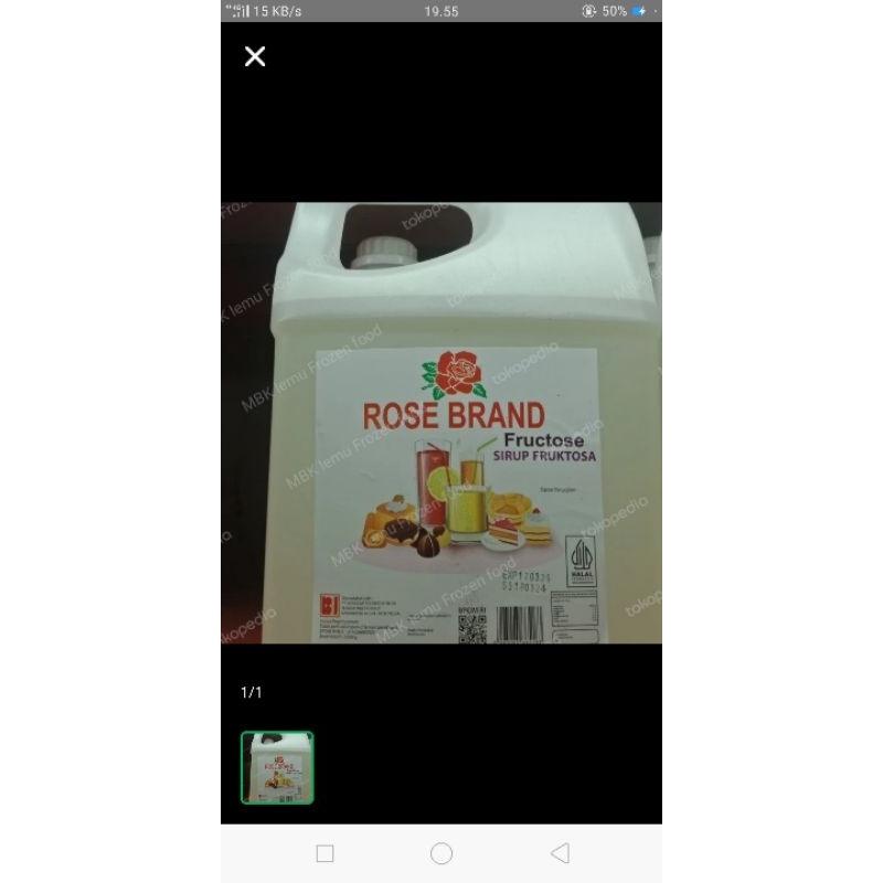 

gula cair rosebrand fruktosa jirigen