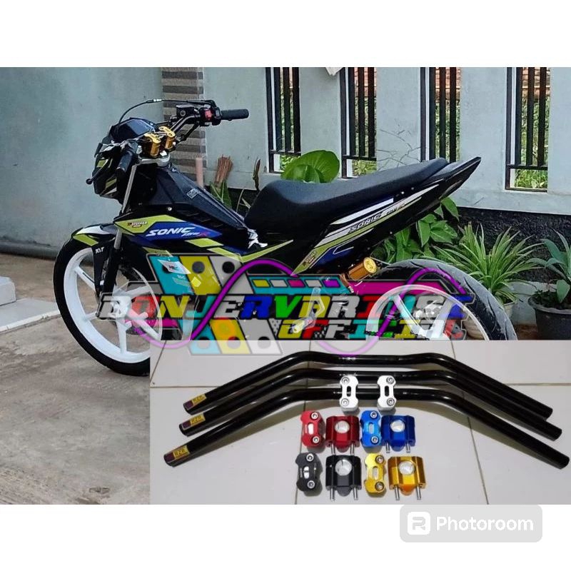Setang variasi rzr roadrace plus raiser dudukan cnc pnp honda sonic 150 r stang rzr model balap road