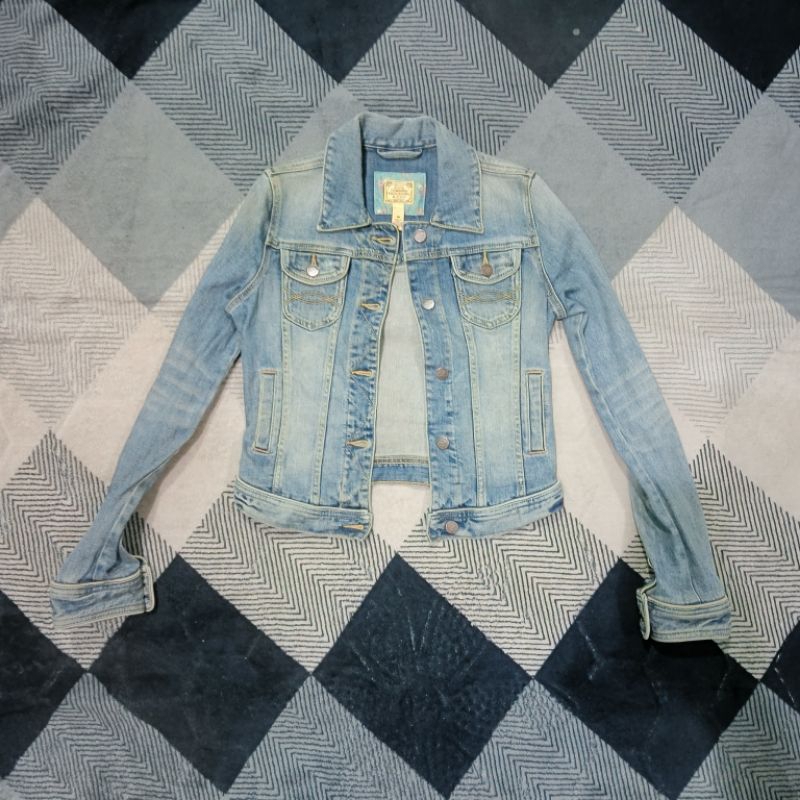ABERCROMBIE & Fitch Size S jaket jeans Crop ceweDenim vintage Import Original  | not Uniqlo Zara