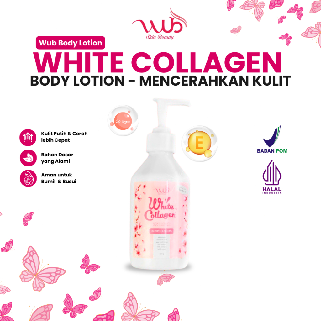 WUB Body Lotion White Collagen - Mencerahkan dan Menghaluskan Kulit 3x Lebih Cepat