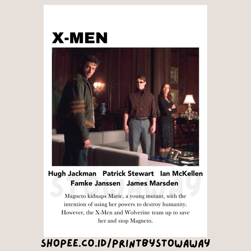 Poster Film Minimalis X-Men (A5)