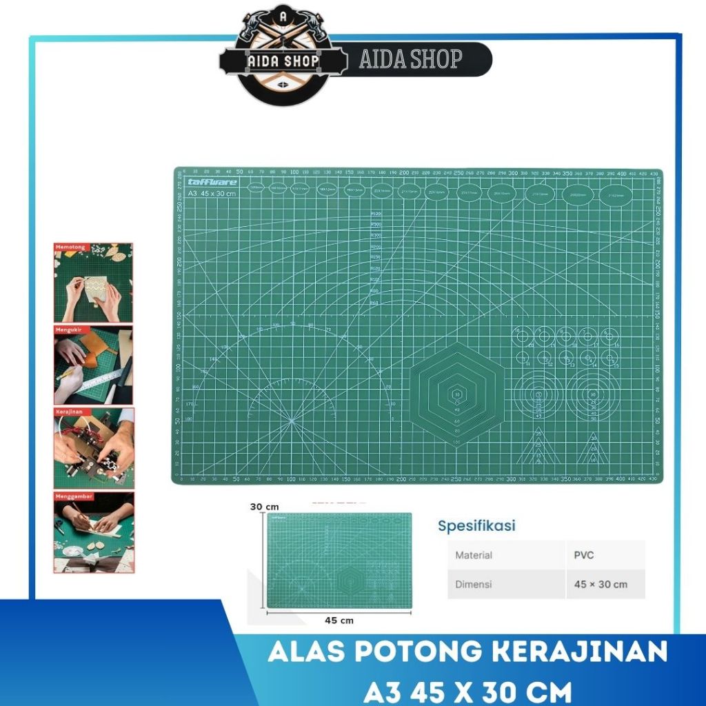 

Alas Potong Work Cutting Mat Pad Dua Sisi Tambal Sulam Alat DIY Alas Pemotong Karya Seni Gambar