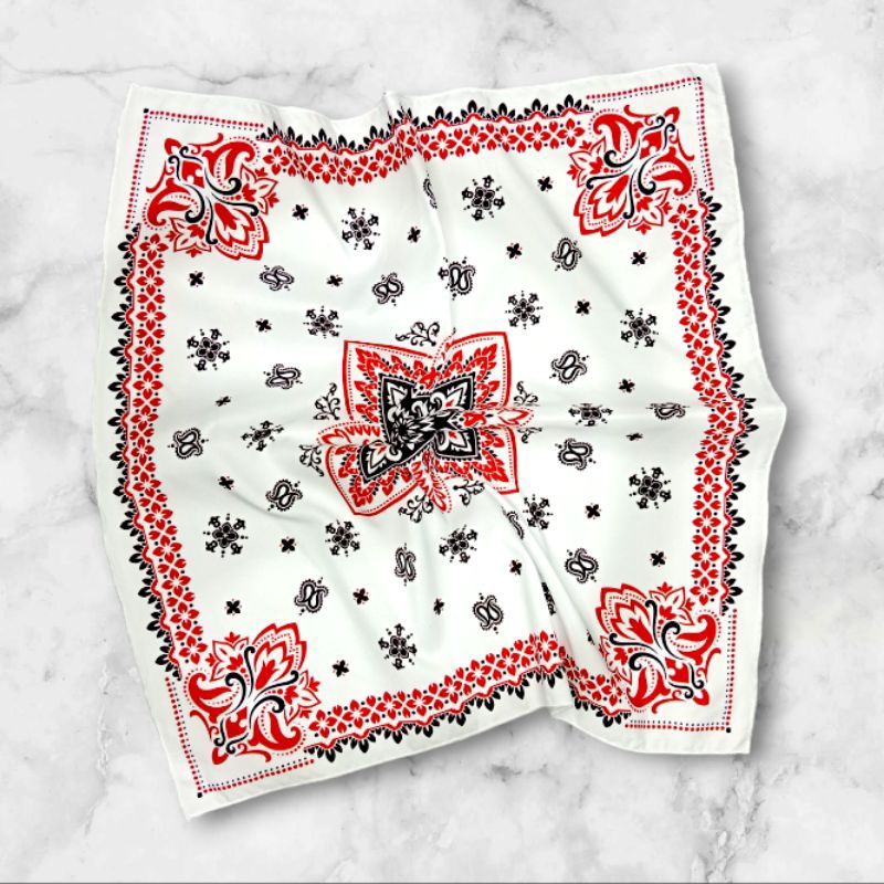 LP - VIRAL Bandana Scarf Slayer Printing band skena Bando Gelang Motif Katalog bandana putih print a