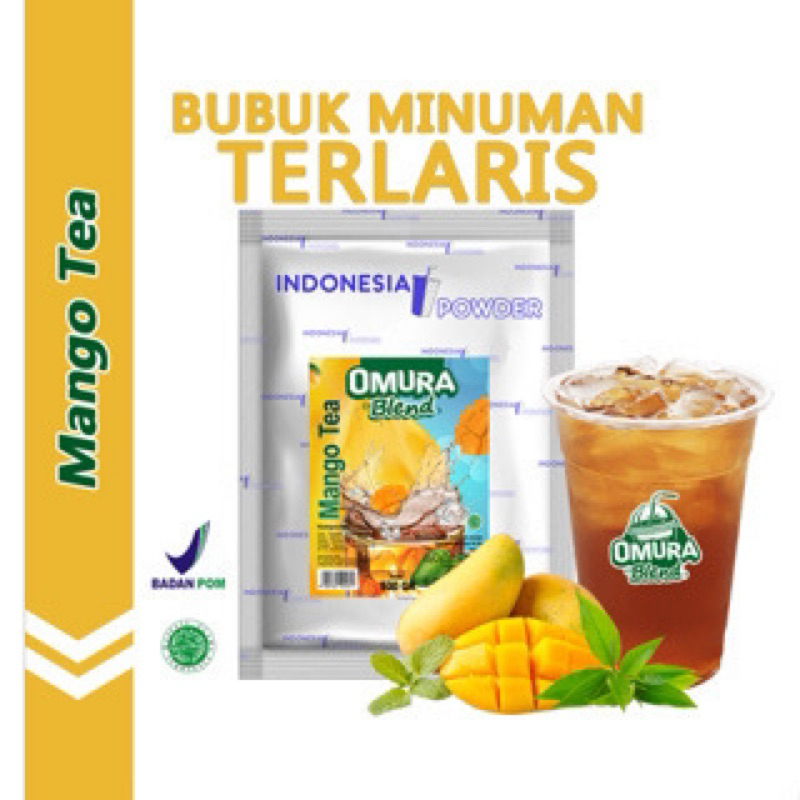 

Mango Tea 500 gr / Bubuk Premium/ Teh Mangga / Indonesia Powder / Bubuk Minuman Merk OMURA BLEND /Bubuk Minuman Boba