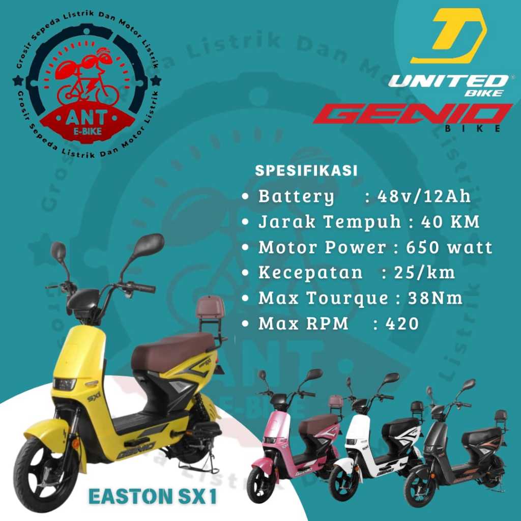 Sepeda Listrik Moped Easton SX1 Garansi Resmi
