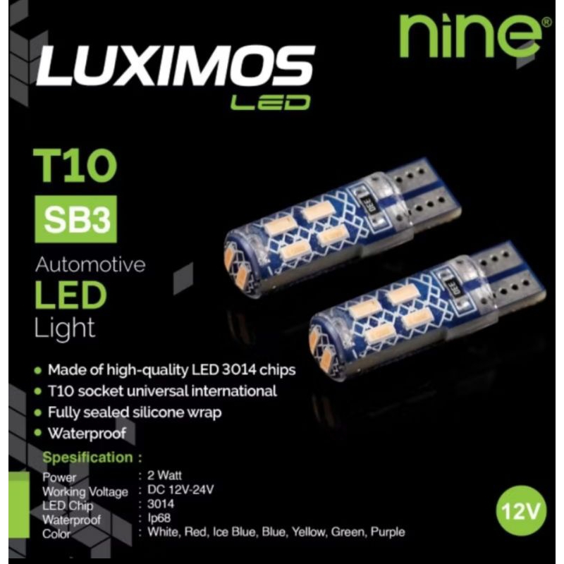 LED SEIN SENJA T10 10titik 3014 jelly batik ORI NINE LUXIMOS