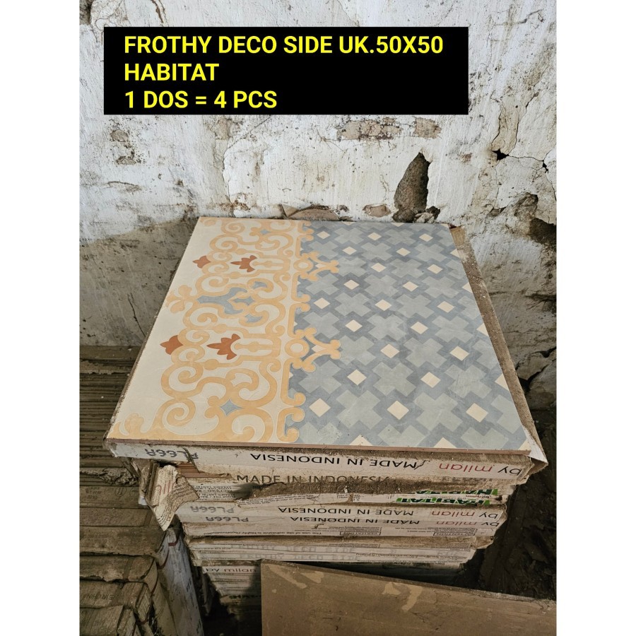 FROTHY DECO SIDE UK.50X50 MATT HABITAT KERAMIK LANTAI BATIK VINTAGE