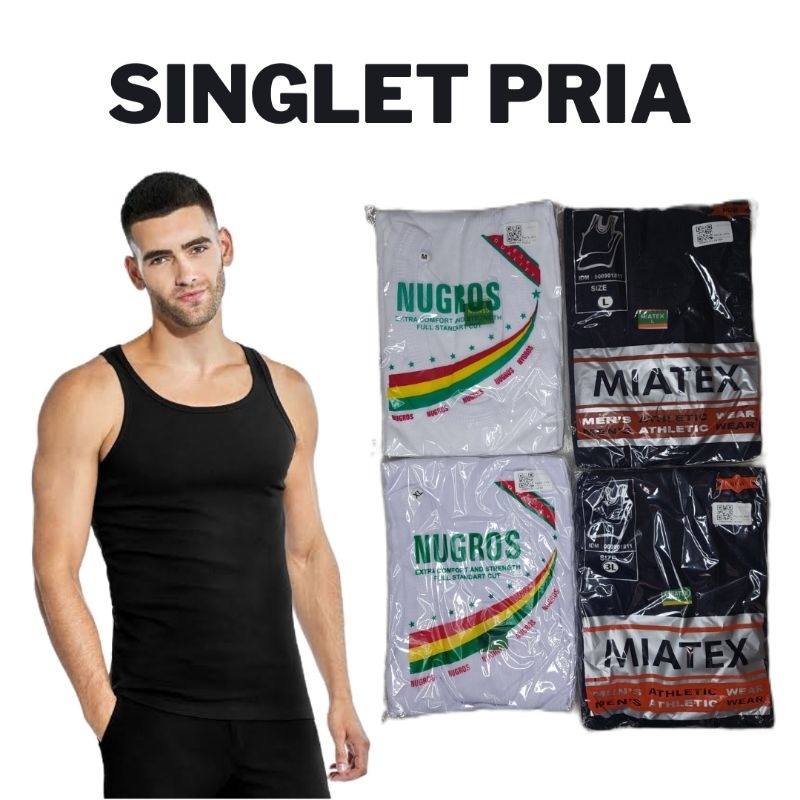 Singlet Pria Nugros Miatex Sporty Dalaman Baju Sangsang