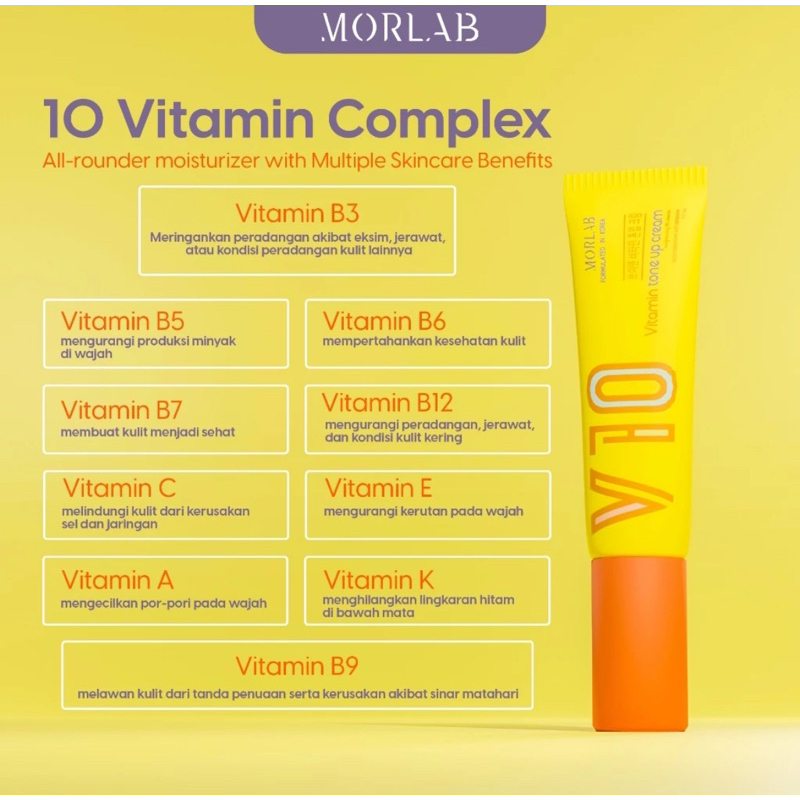 MORLAB - V10 Vitamin Tone Up Cream With Idebenone