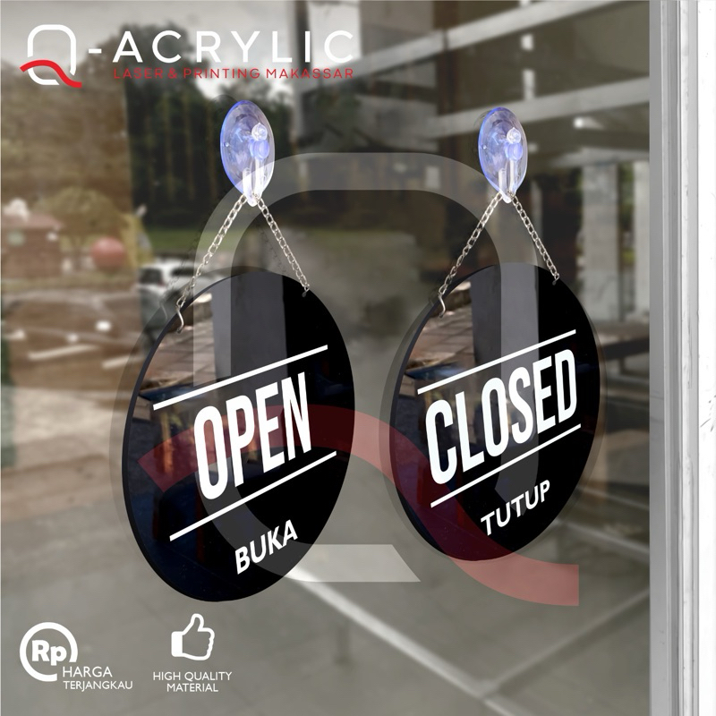 Akrilik Open Close | Acrylic Open Close | Sign Open Close | Papan Tanda Tutup Buka Toko
